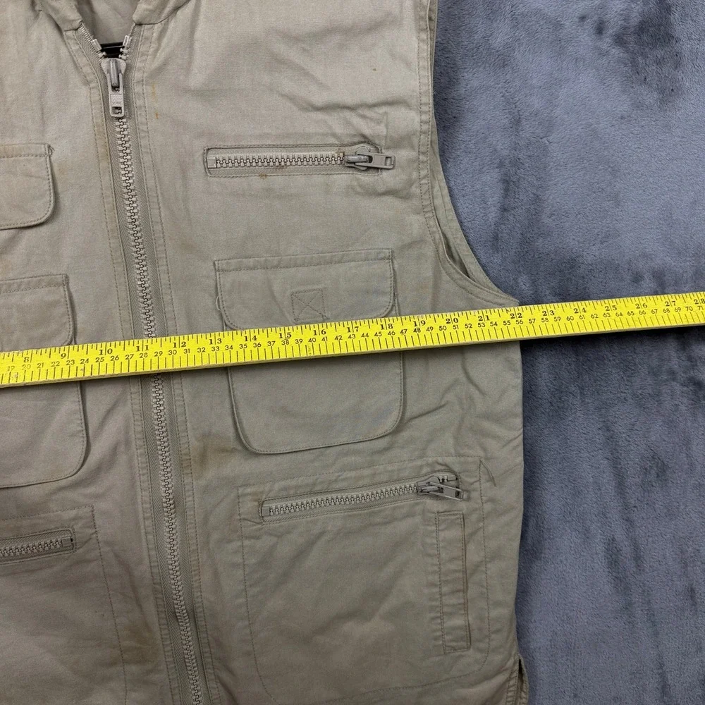Banana Republic Safari Vest Mens M Tan Vintage Cotton Multi Pocket Utility 9792